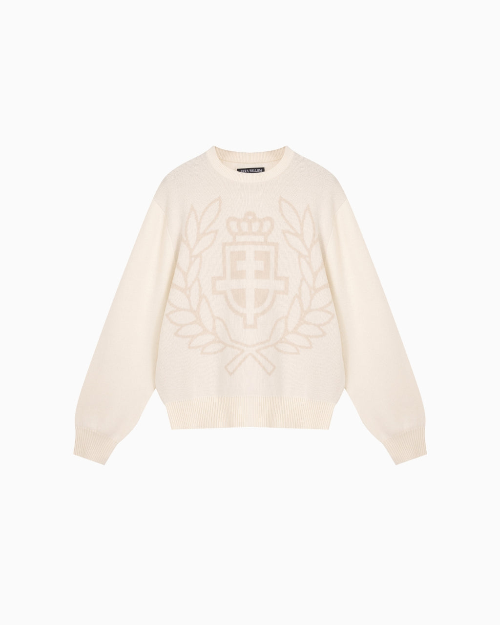 Pull en maille à col ras du cou | Blanc ivoire