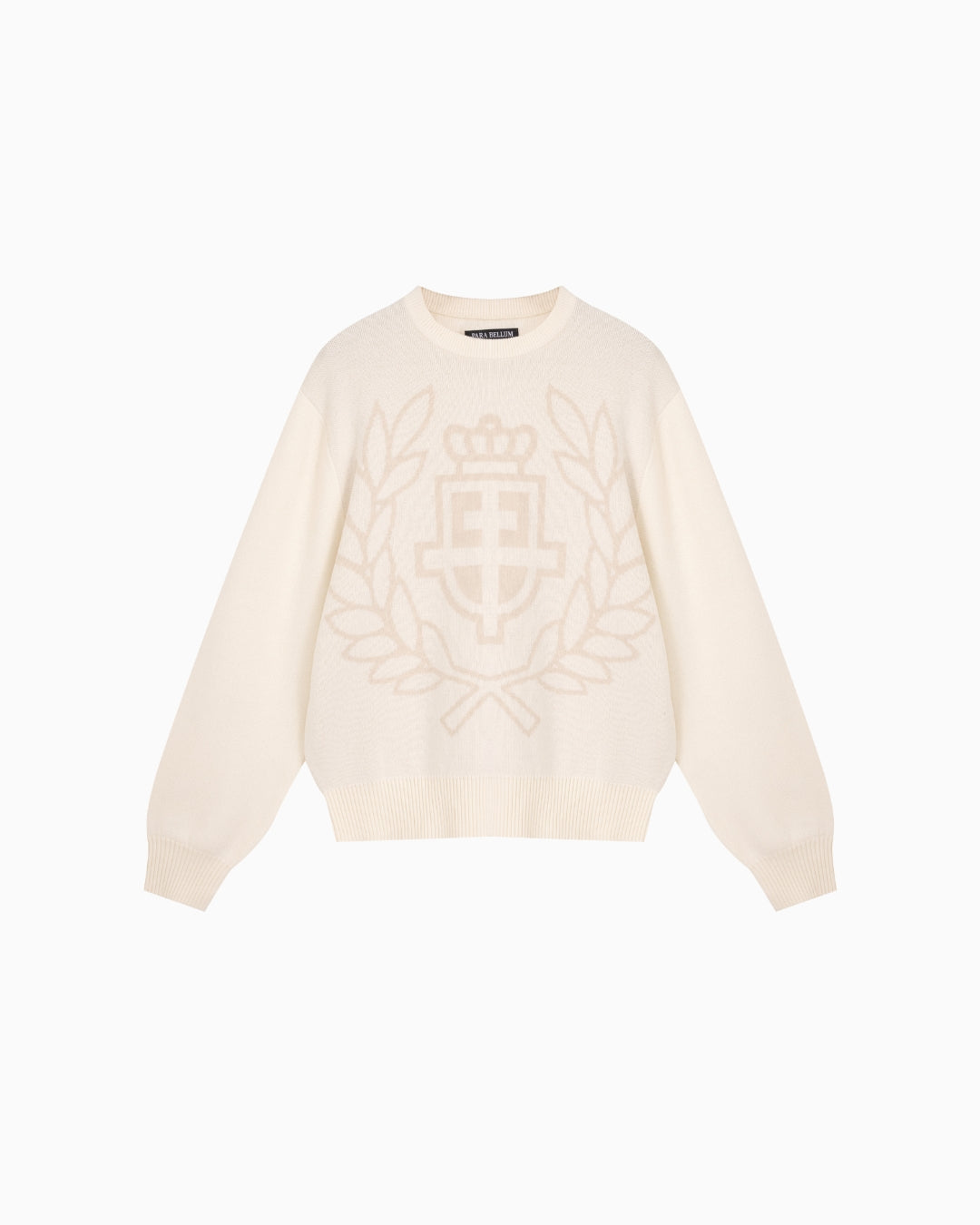 Pull en maille à col ras du cou | Blanc ivoire