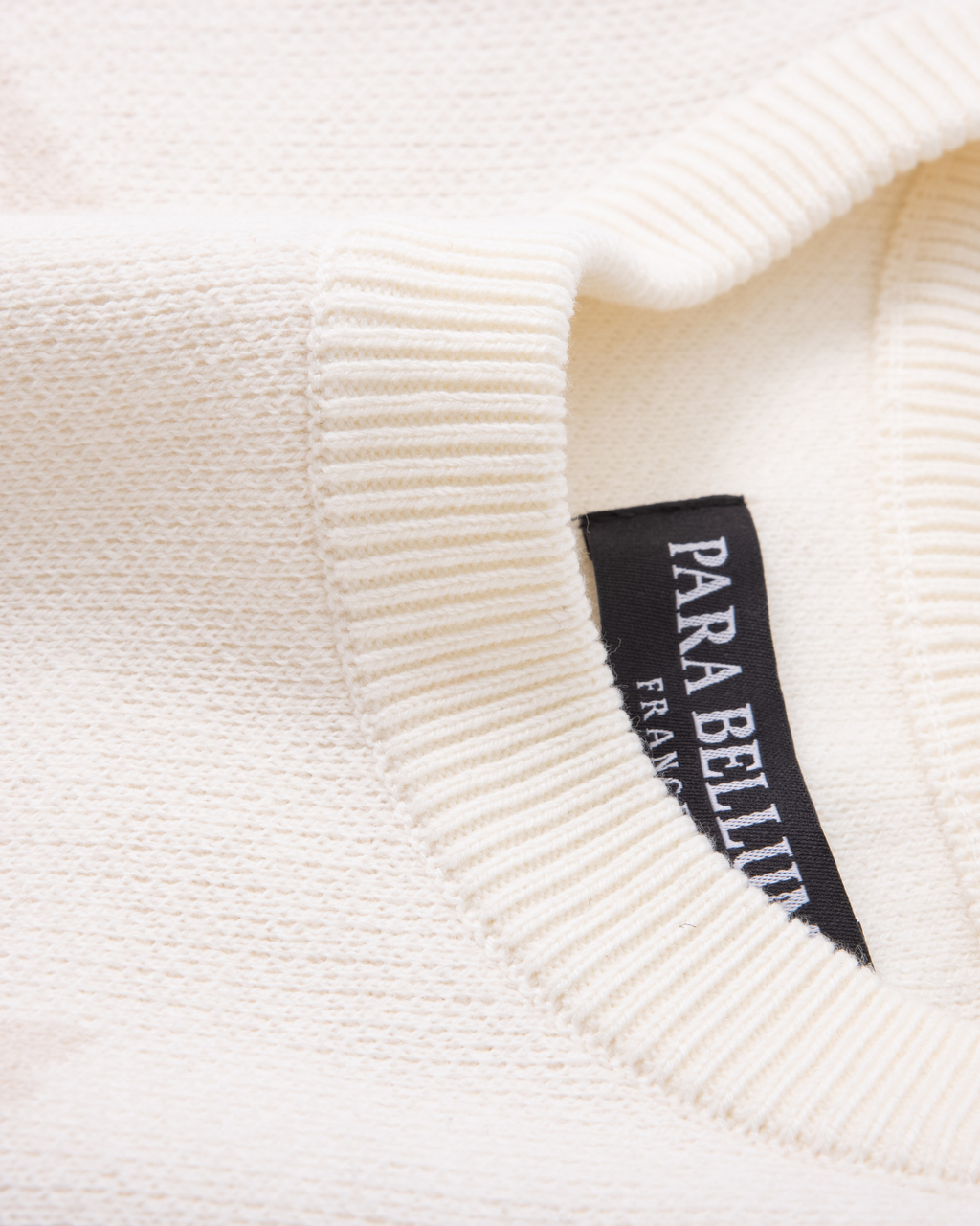 Pull en maille à col ras du cou | Blanc ivoire