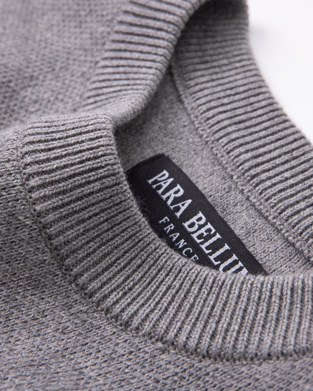 Pull en maille à col ras du cou | Gris