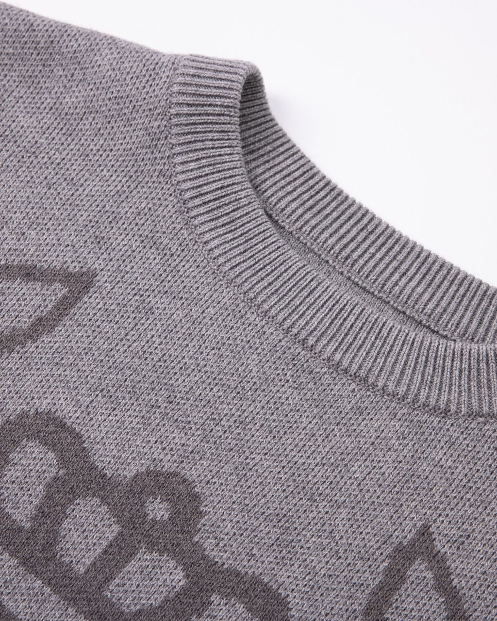 Pull en maille à col ras du cou | Gris