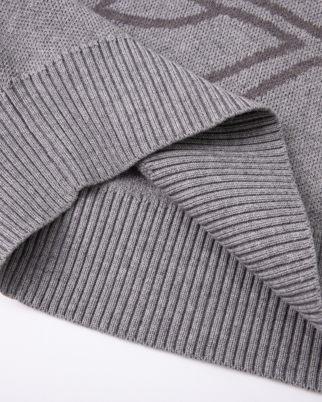 Pull en maille à col ras du cou | Gris