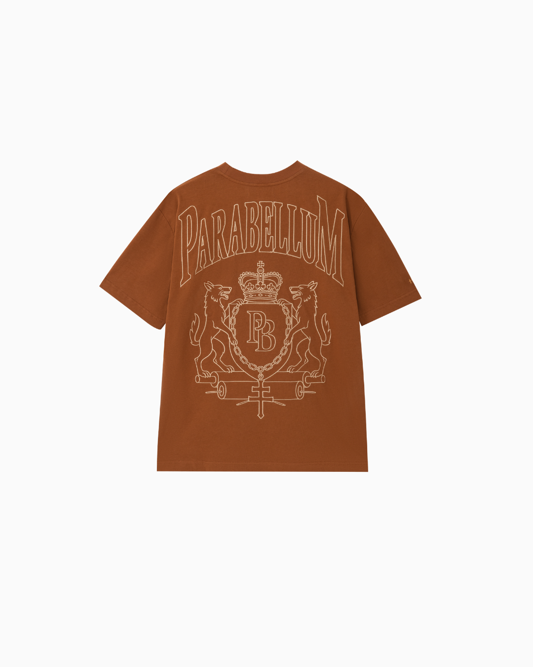 T-shirt avec grandes armoiries brodées | Ocre