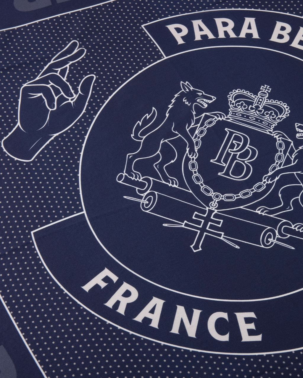 Carré de soie Héritage | Bleu nuit / Gris clair