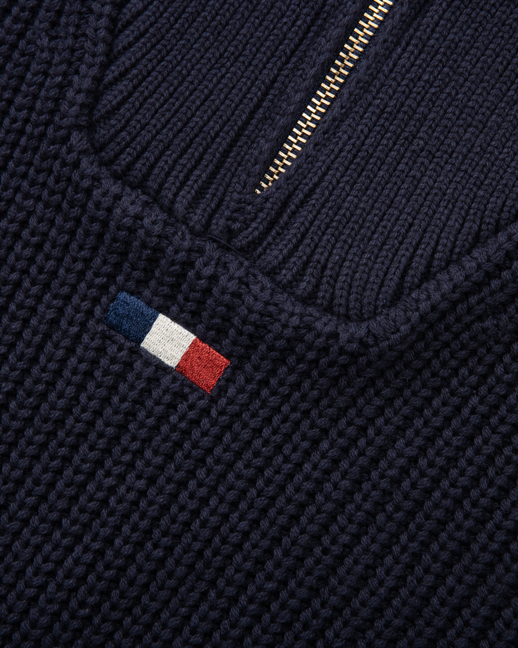 Pull en maille à col camionneur | Bleu nuit