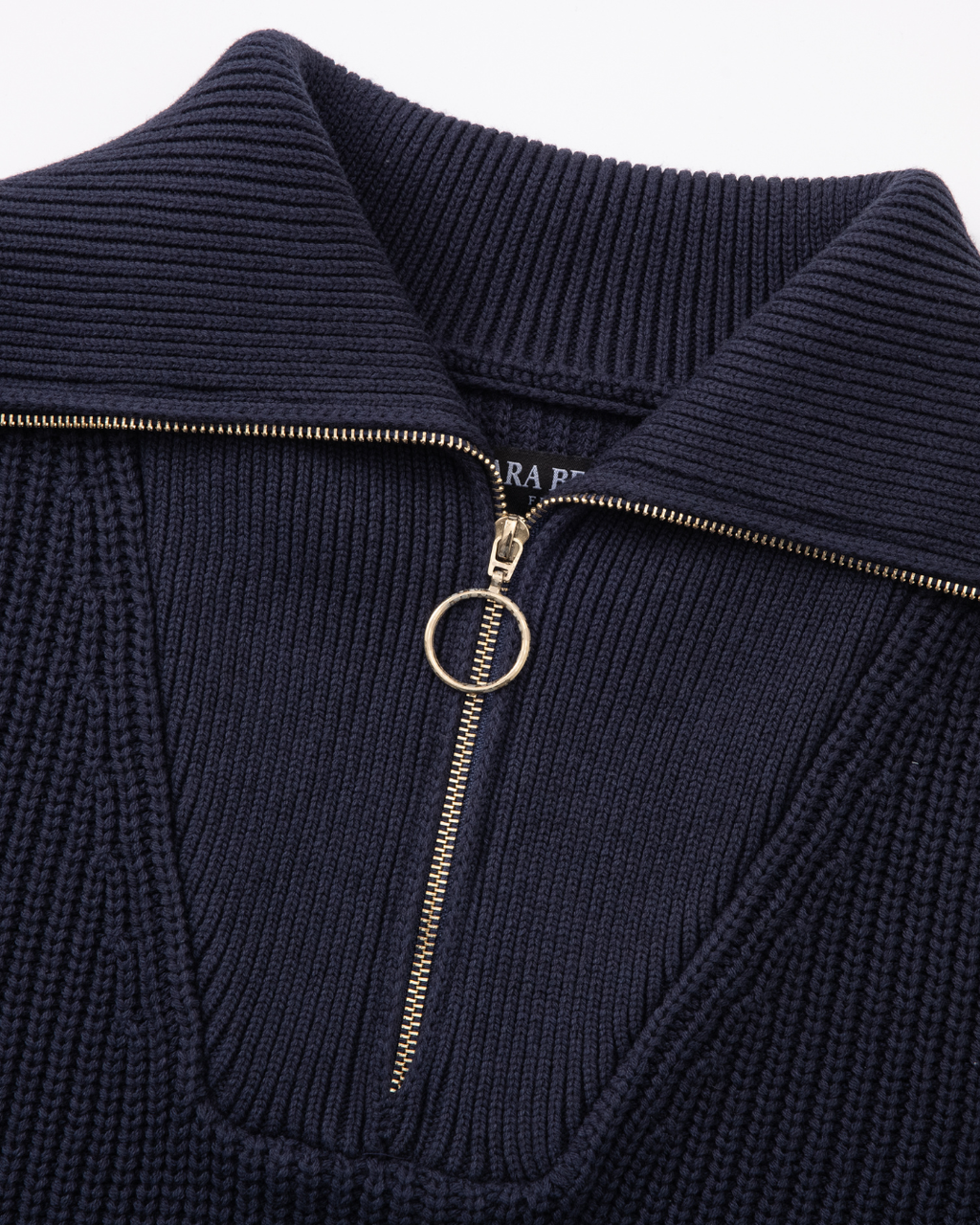 Pull en maille à col camionneur | Bleu nuit