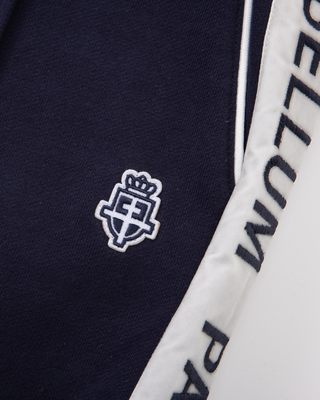 Pantalon de survêtement à bandes | Bleu nuit / Blanc