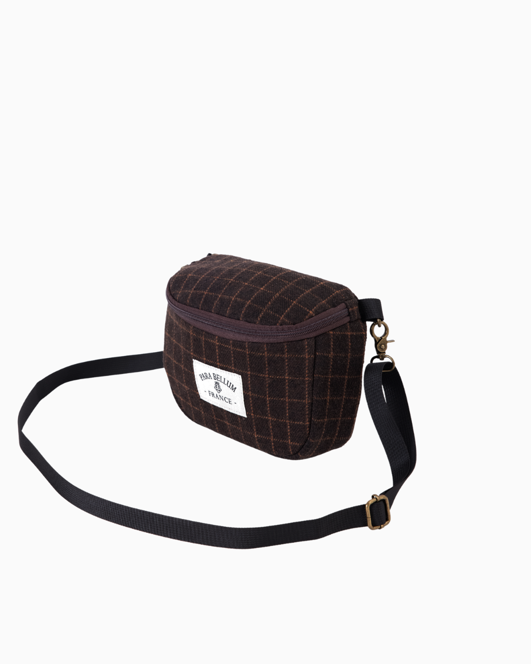 Pochette à carreaux| Marron / Brun armagnac / Bleu