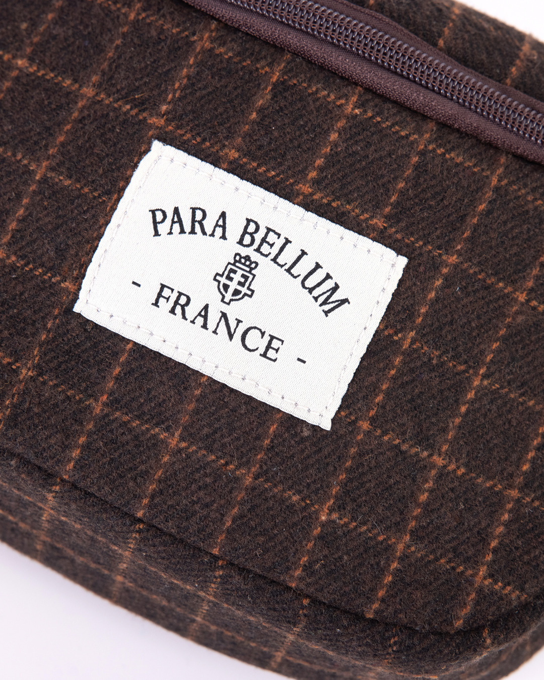 Pochette à carreaux| Marron / Brun armagnac / Bleu