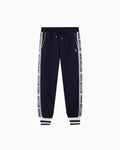 Pantalon de survêtement à bandes | Bleu nuit / Blanc