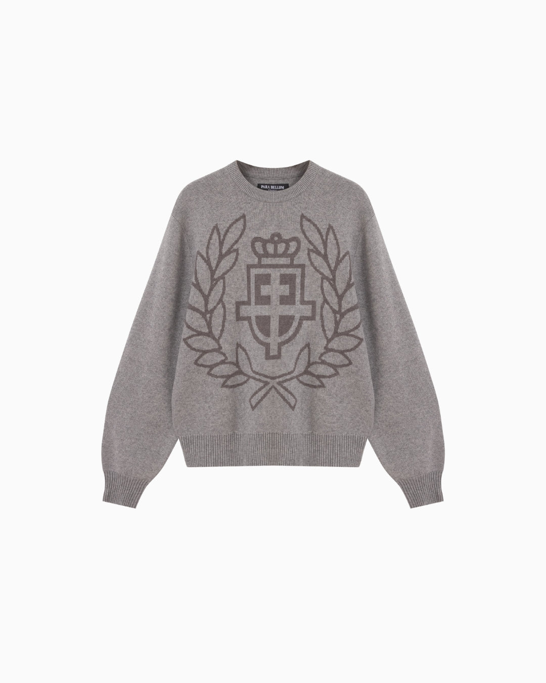 Pull en maille à col ras du cou | Gris